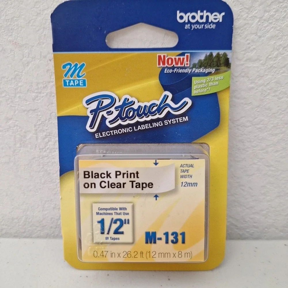 Brother P-Touch OEM Nonlaminated M Series Tape Cartridge M131 & M231W 1/2 in NEW